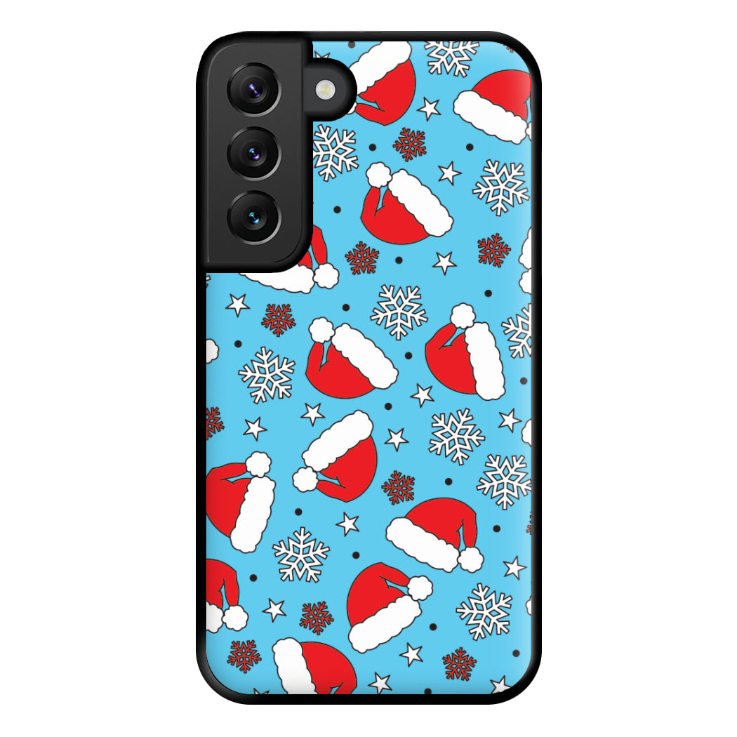 Blue Snow Pattern Phone Case for Galaxy S22 Plus