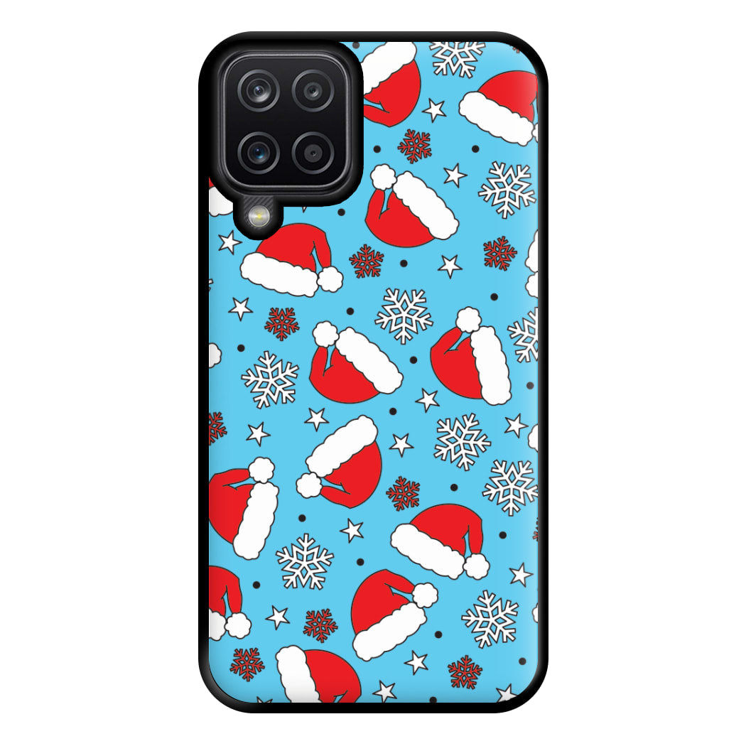 Blue Snow Pattern Phone Case for Galaxy A12