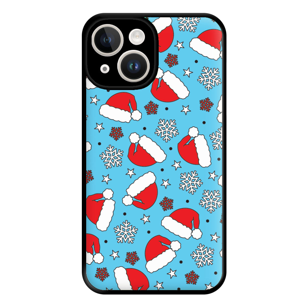 Blue Snow Pattern Phone Case for iPhone 14