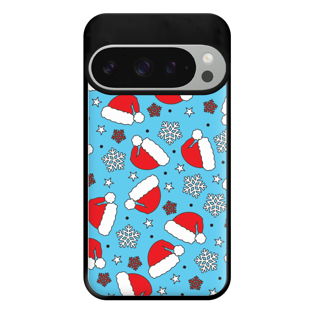 Blue Snow Pattern Phone Case for Google Pixel 9 Pro XL