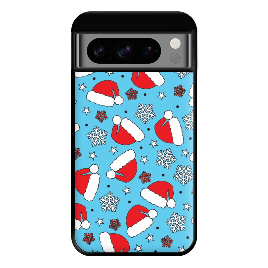 Blue Snow Pattern Phone Case for Google Pixel 8 Pro