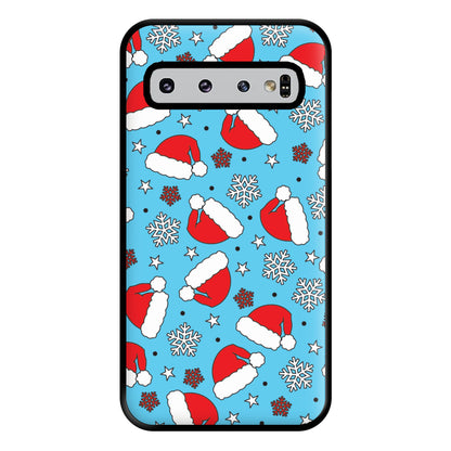 Blue Snow Pattern Phone Case for Galaxy S10 Plus