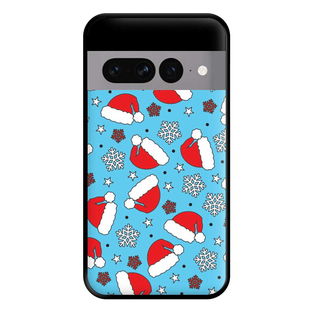 Blue Snow Pattern Phone Case for Google Pixel 7 Pro