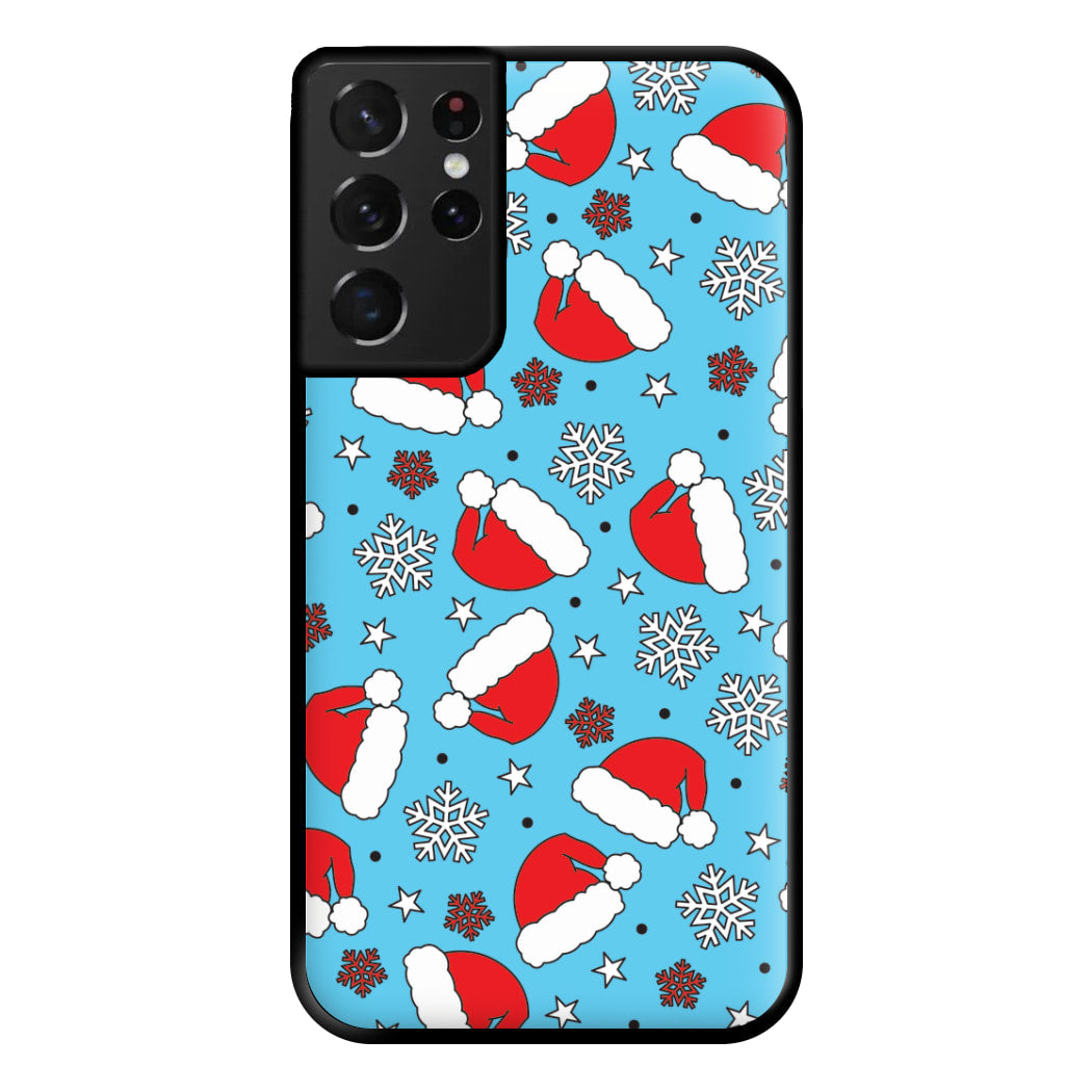 Blue Snow Pattern Phone Case for Galaxy S21 Ultra