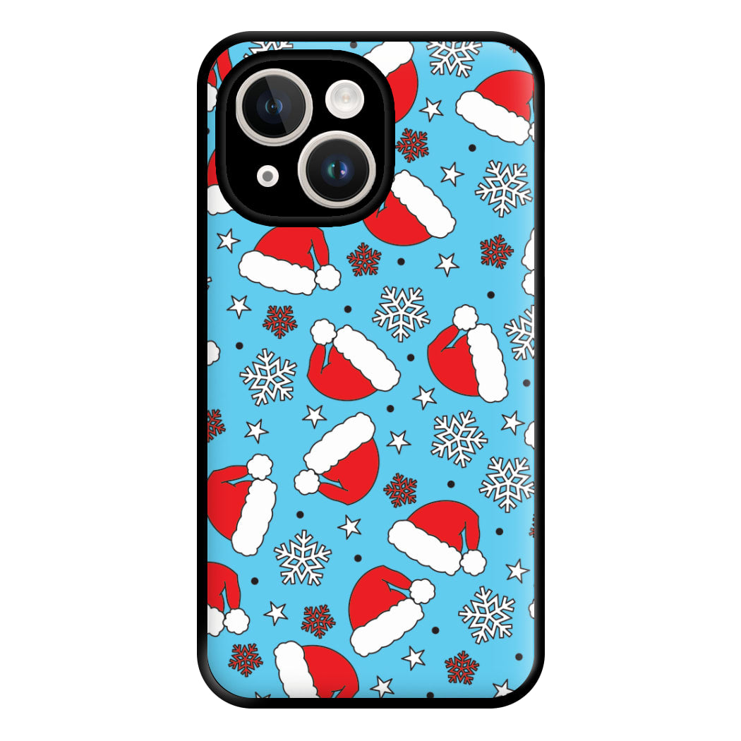 Blue Snow Pattern Phone Case for iPhone 14 Plus