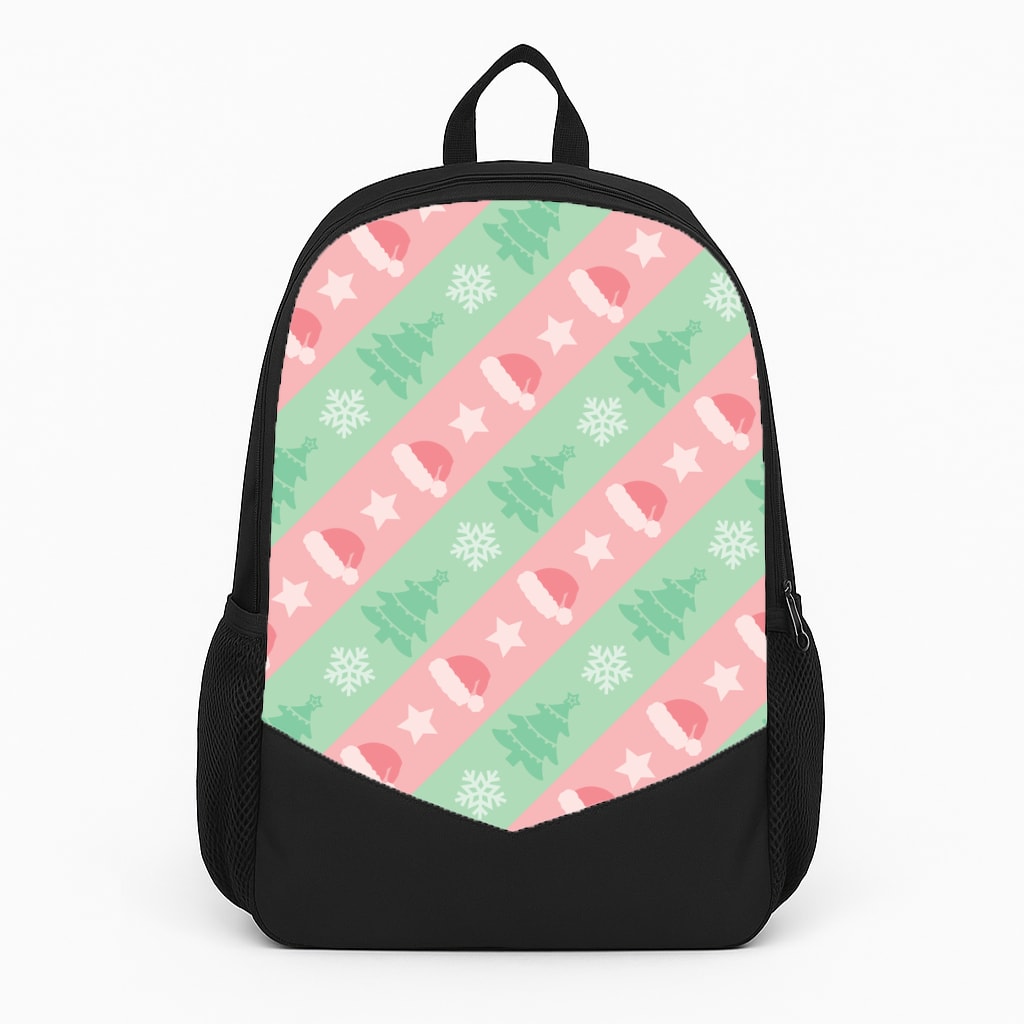 Hats And Trees Pattern Large Backpack