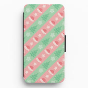Hats And Trees Pattern Flip / Wallet Phone Case 1