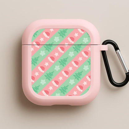 Hats And Trees Pattern Pink AirPods Case