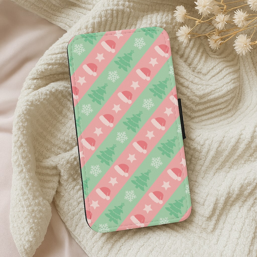 Hats And Trees Pattern Wallet Phone Case