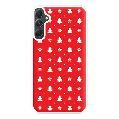 Red Tree Pattern Phone Case for Galaxy A54