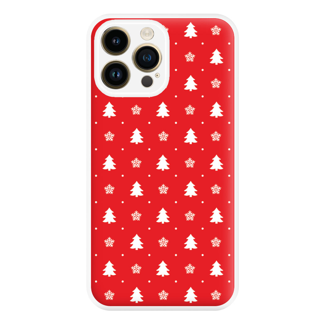 Red Tree Pattern Phone Case for iPhone 14 Pro Max