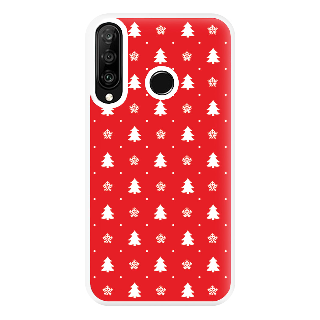 Red Tree Pattern Phone Case for Huawei P30 Lite