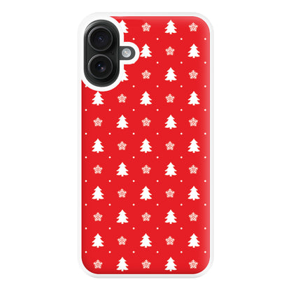 Red Tree Pattern Phone Case for iPhone 16 Plus