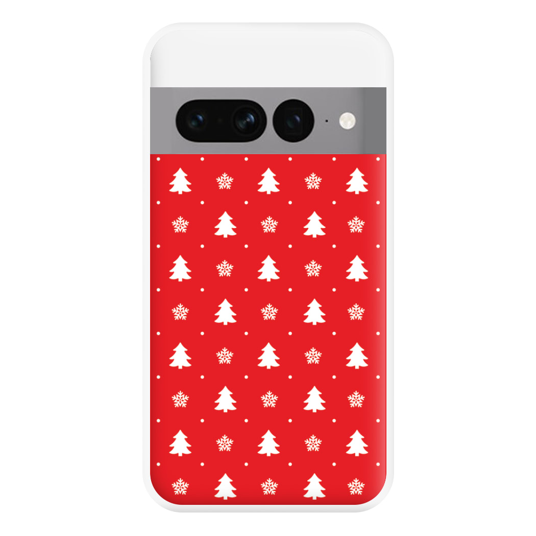 Red Tree Pattern Phone Case for Google Pixel 7 Pro