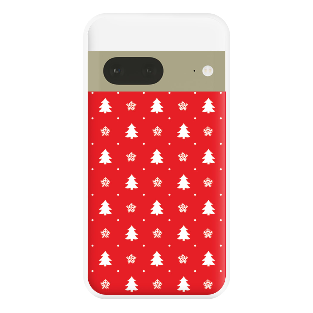 Red Tree Pattern Phone Case for Google Pixel 7a