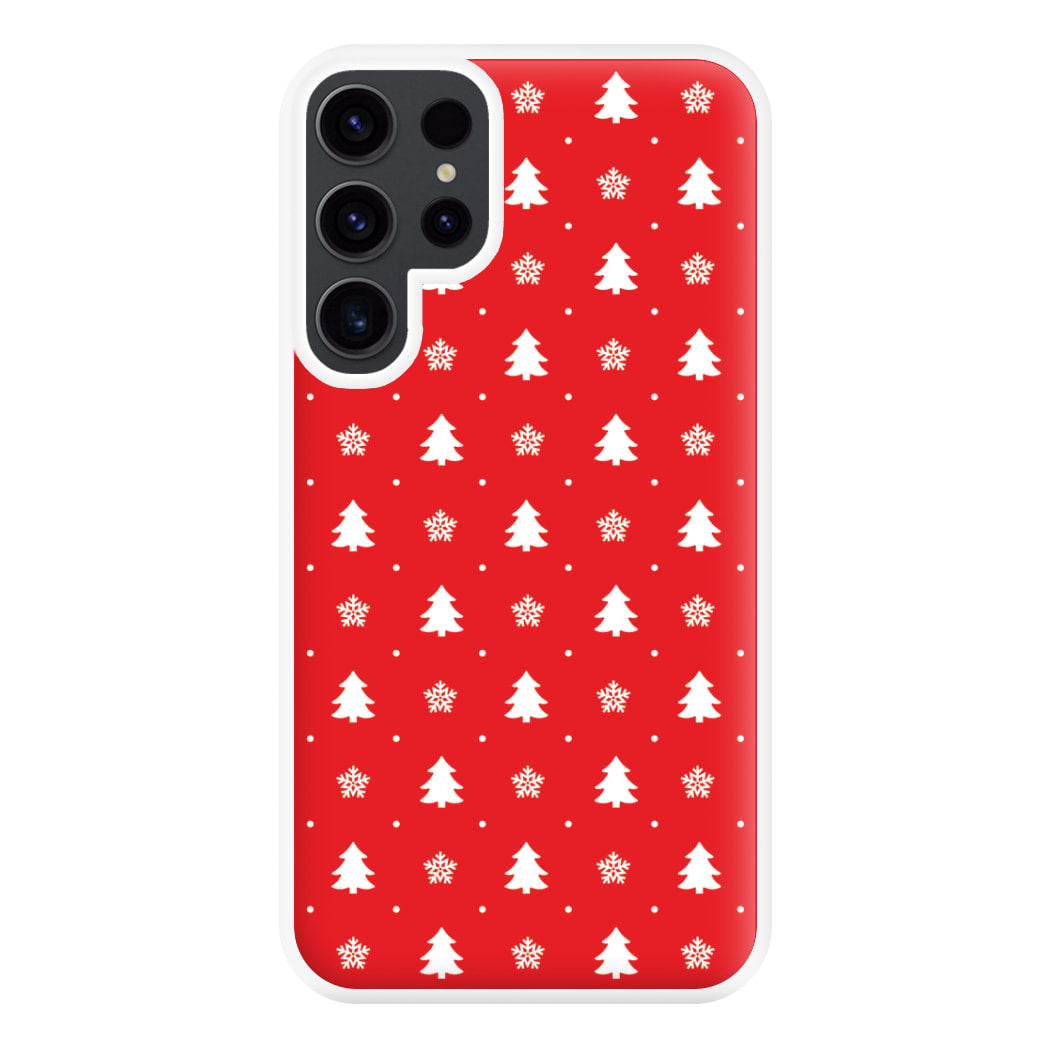 Red Tree Pattern Phone Case for Galaxy S23 Ultra