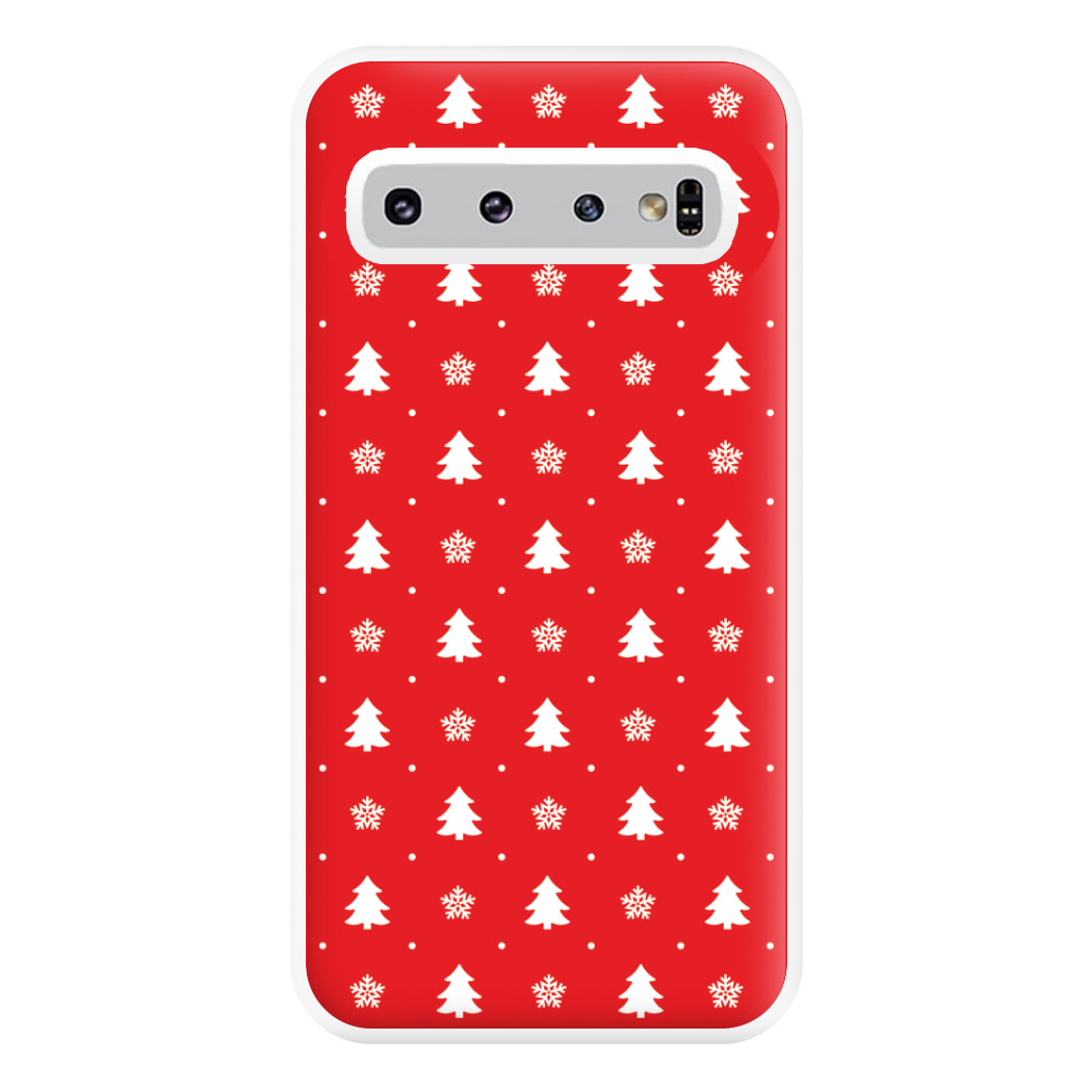 Red Tree Pattern Phone Case for Galaxy S10 Plus