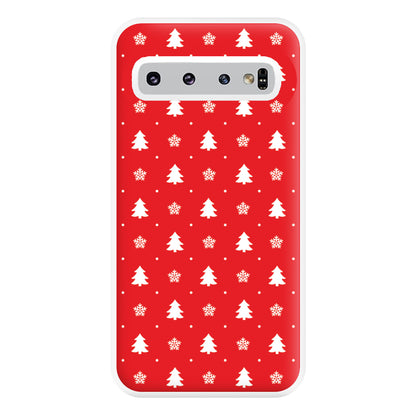 Red Tree Pattern Phone Case for Galaxy S10 Plus