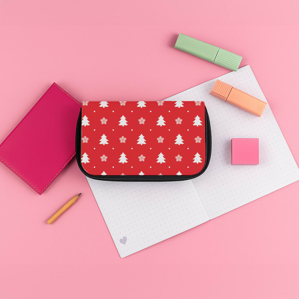 Red Tree Pattern Pencil Case
