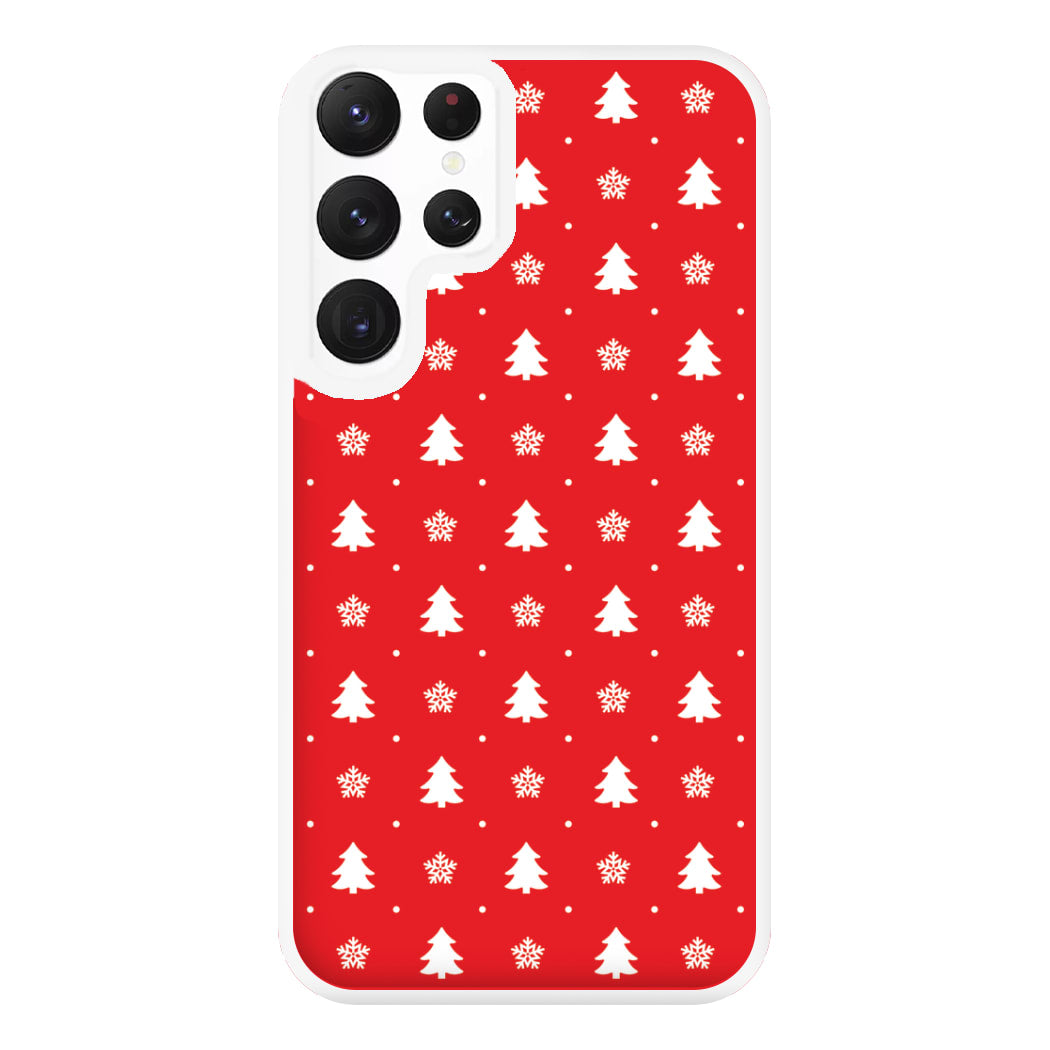 Red Tree Pattern Phone Case for Galaxy S22 Ultra