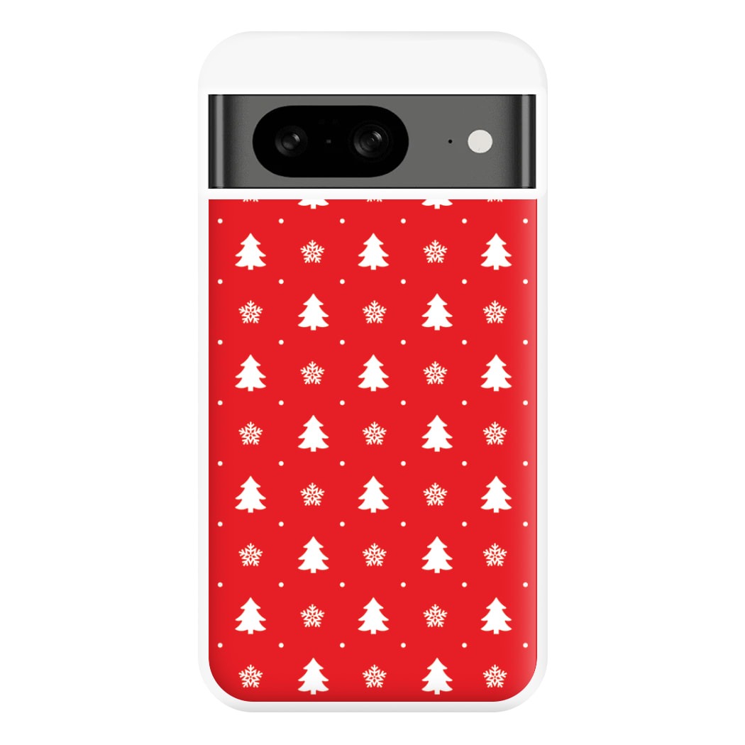 Red Tree Pattern Phone Case for Google Pixel 8