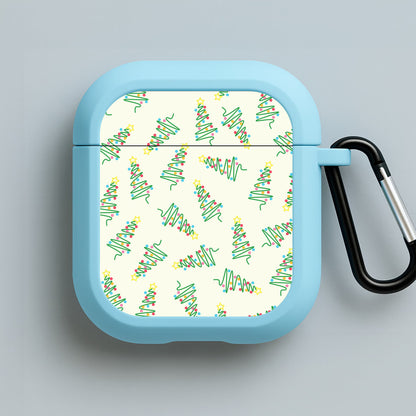 Wiry Tree Pattern Blue AirPods Case