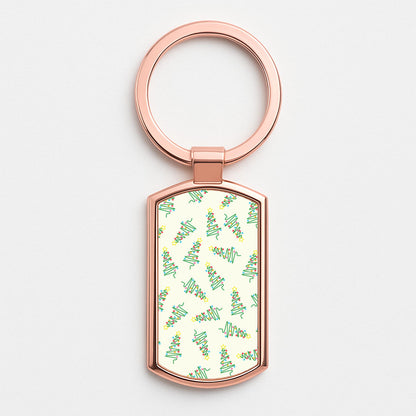 Wiry Tree Pattern Rose Gold Keyring