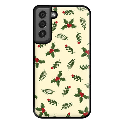 Holly Green Pattern Phone Case for Galaxy S21FE