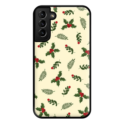 Holly Green Pattern Phone Case for Galaxy S21 Plus