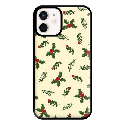 Holly Green Pattern Phone Case for iPhone 12 Mini