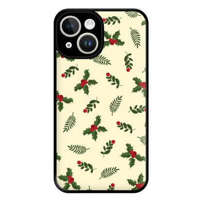 Holly Green Pattern Phone Case for iPhone 14