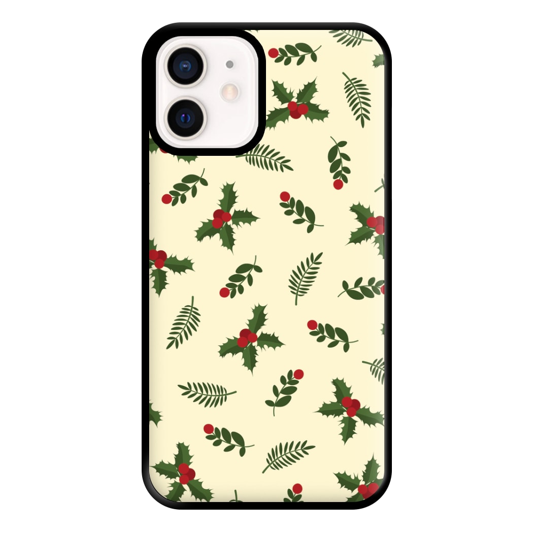 Holly Green Pattern Phone Case for iPhone 13 Mini