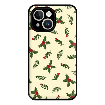 Holly Green Pattern Phone Case for iPhone 14 Plus