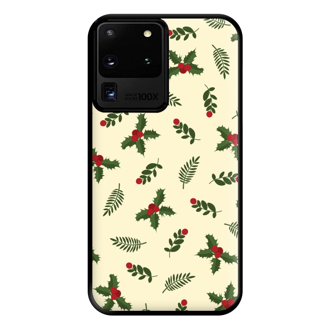 Holly Green Pattern Phone Case for Galaxy S20 Ultra