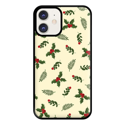 Holly Green Pattern Phone Case for iPhone 12 / 12 Pro