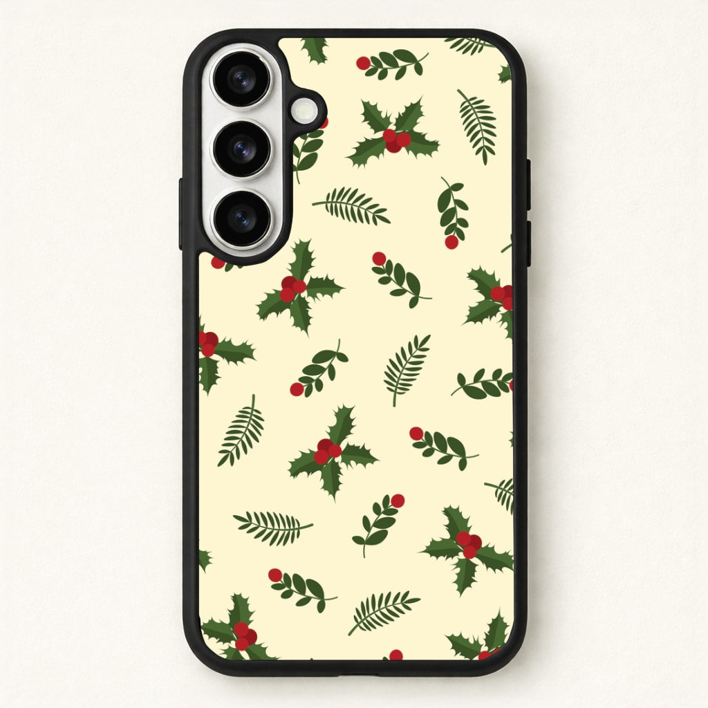 Holly Green Pattern Phone Case for Galaxy S26 Plus
