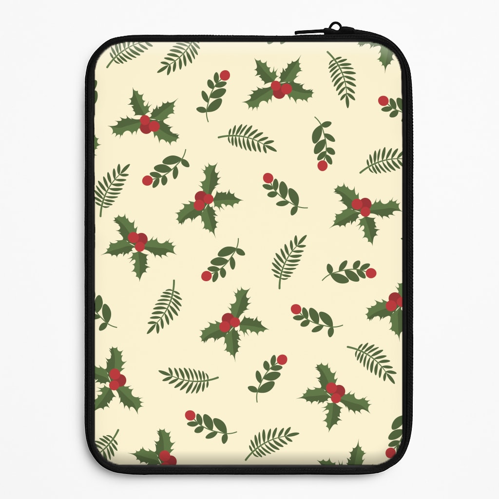Holly Green Pattern Laptop Sleeve