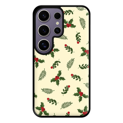 Holly Green Pattern Phone Case for Galaxy S25 Ultra