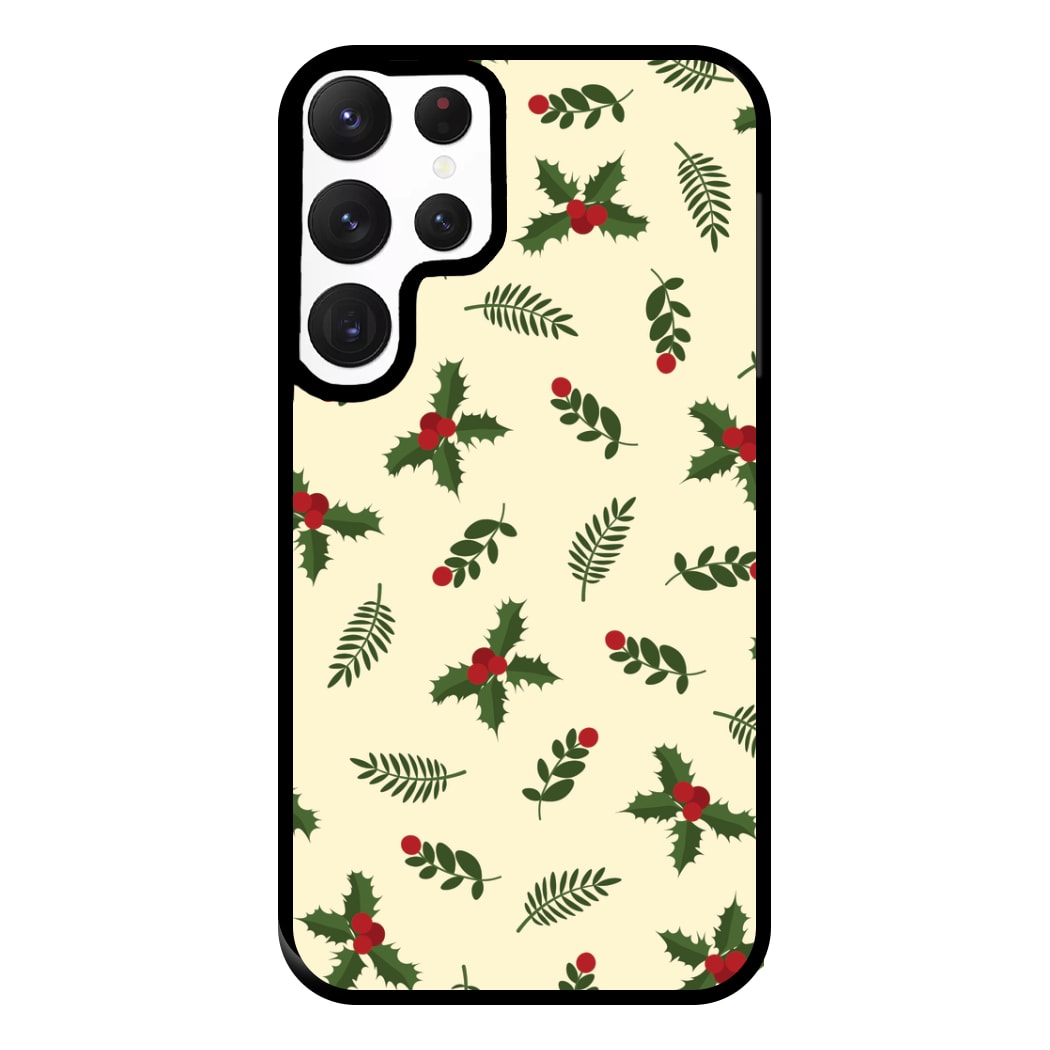 Holly Green Pattern Phone Case for Galaxy S22 Ultra