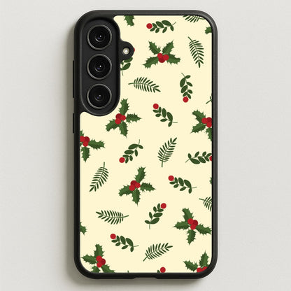 Holly Green Pattern Phone Case for Galaxy S25FE
