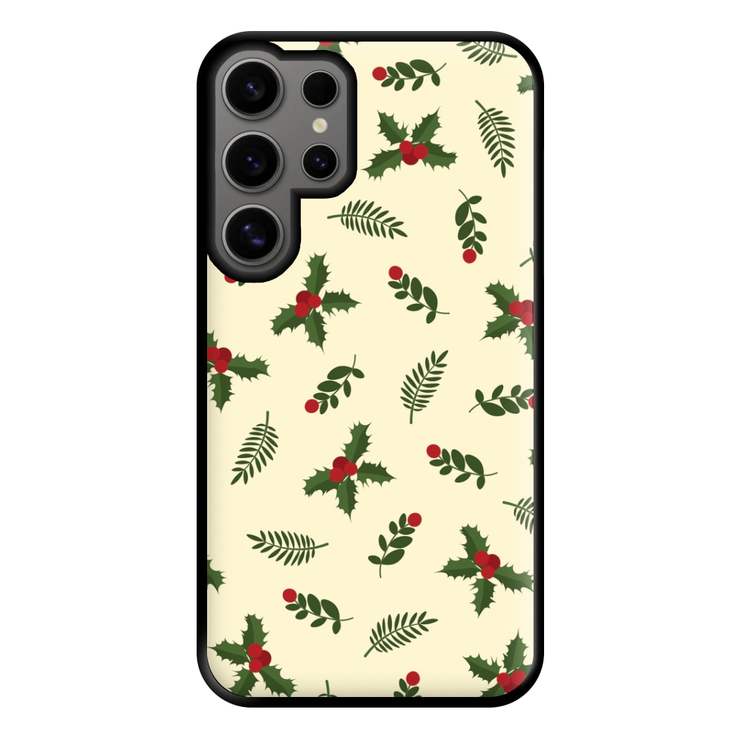 Holly Green Pattern Phone Case for Galaxy S24 Ultra