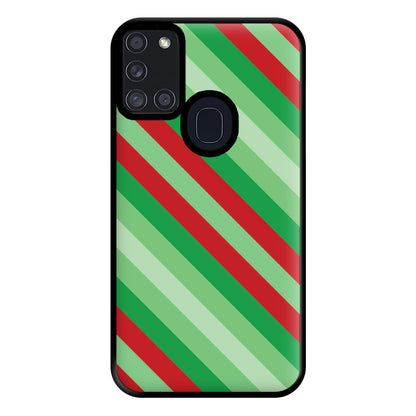 Wrapping Paper Green Pattern Phone Case for Galaxy A21s