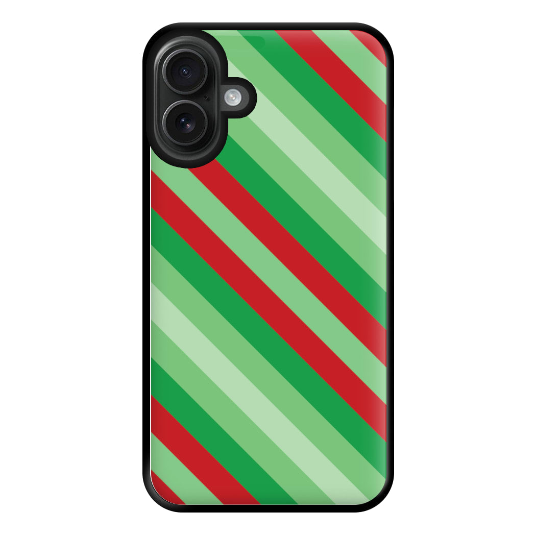 Wrapping Paper Green Pattern Phone Case for iPhone 16 Plus