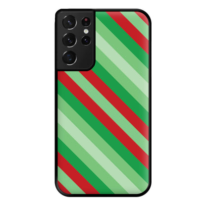 Wrapping Paper Green Pattern Phone Case for Galaxy S21 Ultra