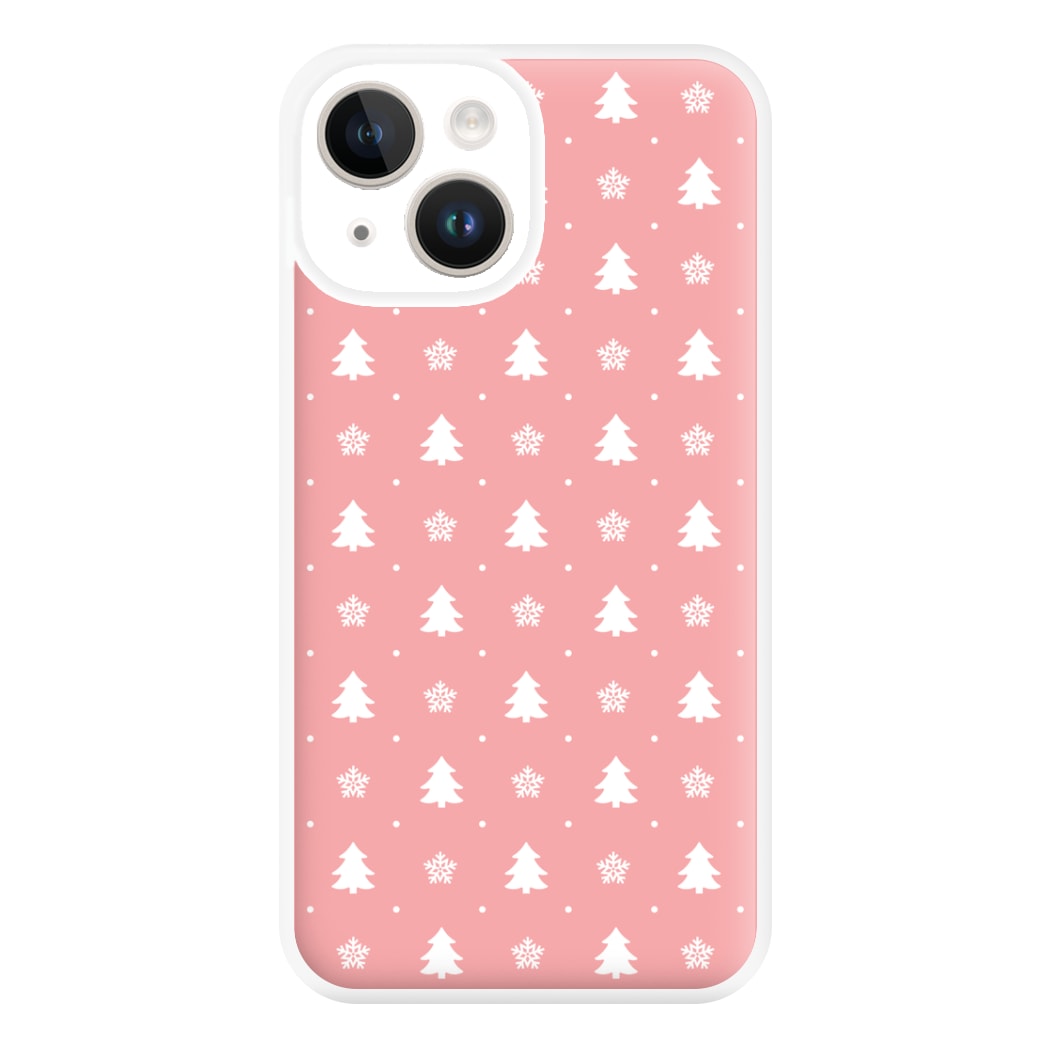 Pink Tree Pattern Phone Case for iPhone 14