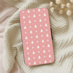 Pink Tree Pattern Wallet Phone Case
