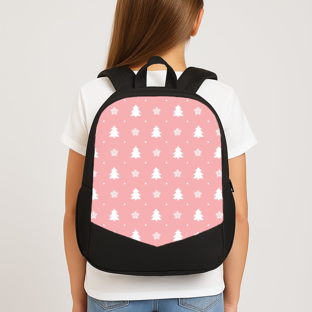 Pink Tree Pattern School Bag