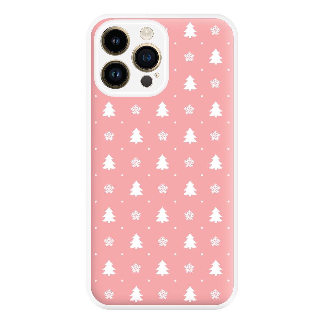 Pink Tree Pattern Phone Case for iPhone 14 Pro Max