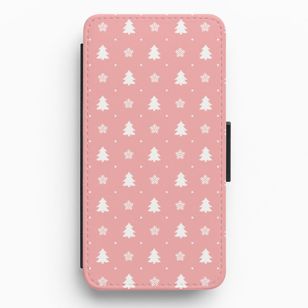 Pink Tree Pattern Flip / Wallet Phone Case