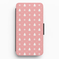 Pink Tree Pattern Flip / Wallet Phone Case